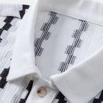 Ensemble — chemise jacquard à carreaux & pantalon en lin à jambe droite