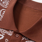 Ensemble — chemise boutonnée en maille à motif paisley & short en maille