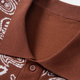 Ensemble — chemise boutonnée en maille à motif paisley & short en maille