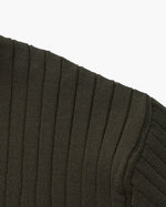 Open-Neck Ribbed Knit Polo