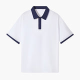 Contrast Collar Drop Shoulder Polo