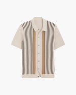 Contrast Vertical Stripe Knit Polo