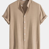 Men's Shirt & Trousers | Short Sleeve Shirt & Drawstring Linen Trousers
