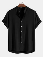 Men's Shirt & Trousers | Short Sleeve Shirt & Drawstring Linen Trousers