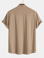 Men's Shirt & Trousers | Short Sleeve Shirt & Drawstring Linen Trousers