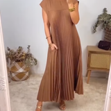 Agnès | Robe plissée évasée d'une élégance naturelle