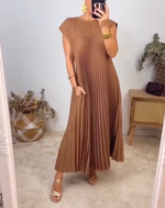 Agnès | Robe plissée évasée d'une élégance naturelle