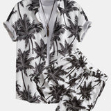 Ensemble — chemise à imprimé palmiers & short de bain à imprimé palmiers