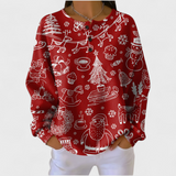 Pull Gaufré Rouge Motifs Nordiques