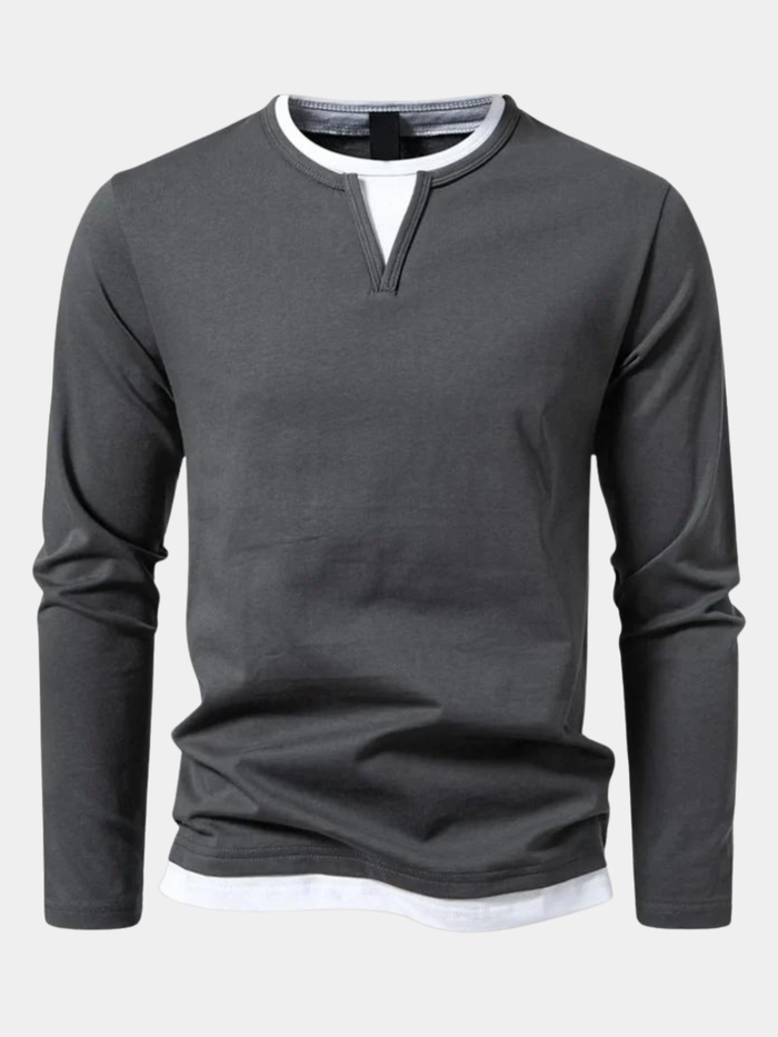V-NECK KNIT SHIRT FOR MEN