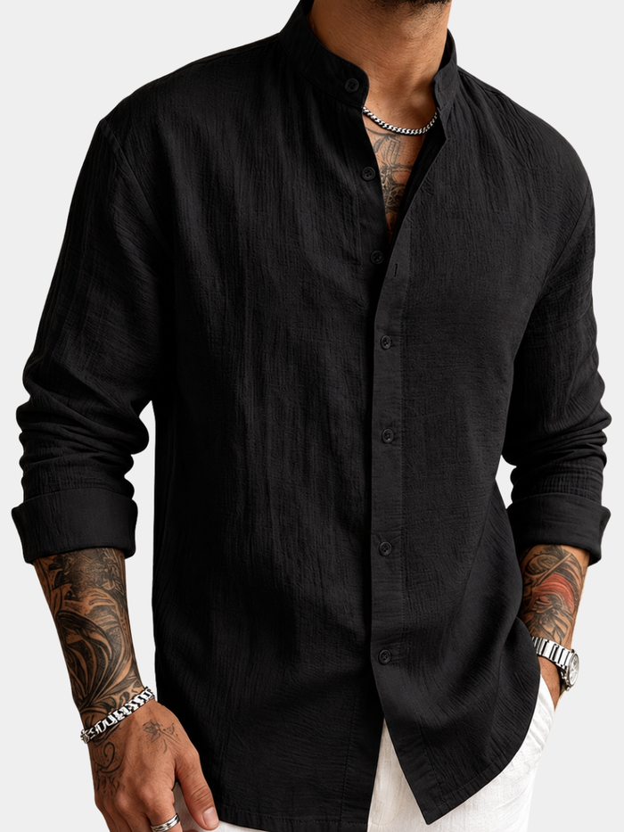 Chemise texturée en lin pour homme
