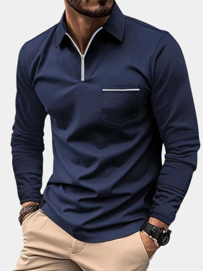 LONG SLEEVE COLLAR POLO SHIRT FOR MEN