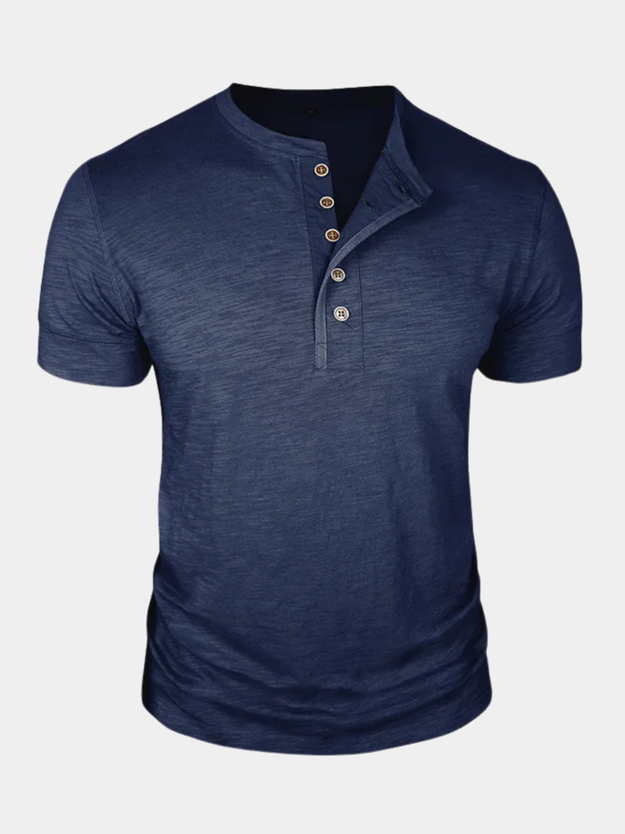 HENLEY NECK T-SHIRT FOR MEN