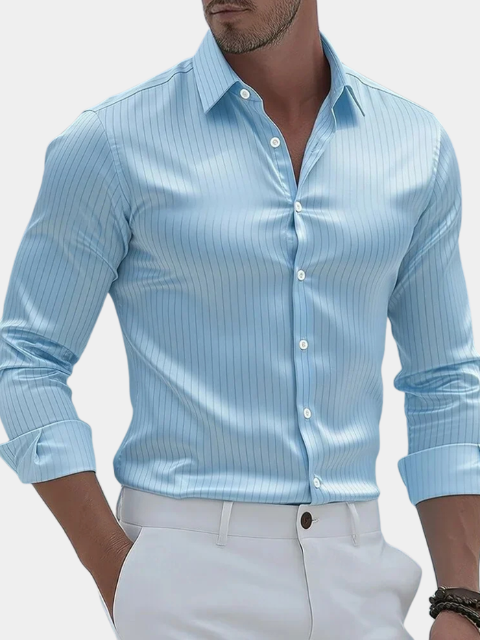 Chemise en popeline à rayures pour homme