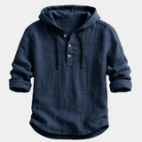 LINEN HOODED SHIRT FOR MEN