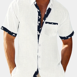 LINEN BLEND LAPEL SHIRT FOR MEN