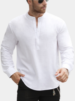 BOAT NECK COTTON SHIRT FOR MEN