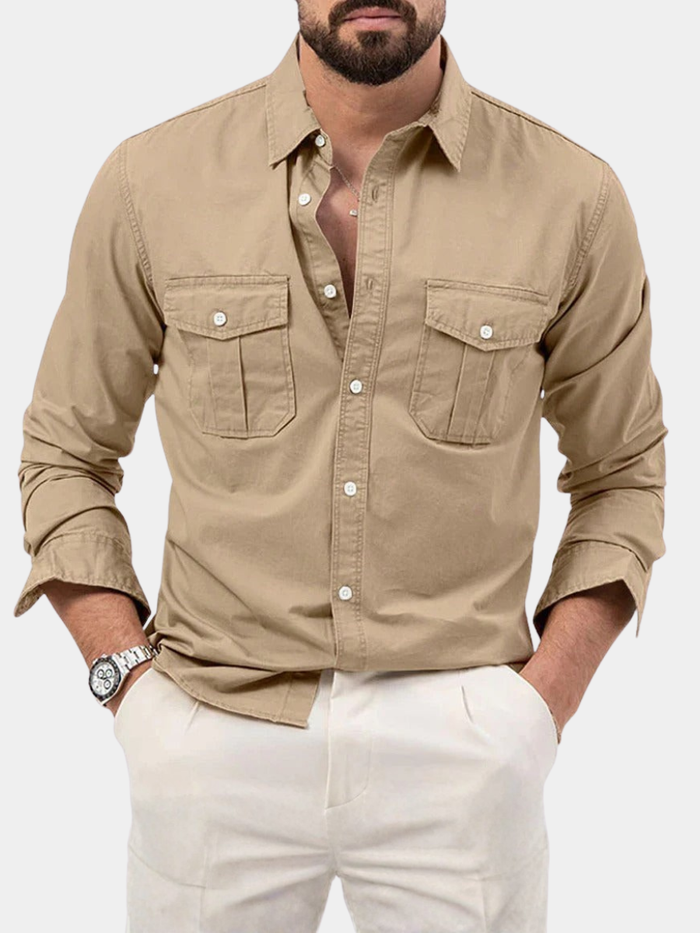 Chemise boutonnée infroissable pour homme