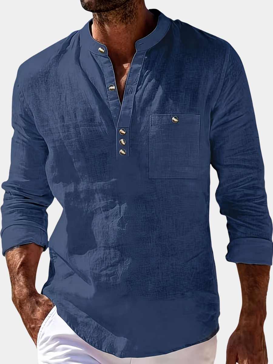 LOOSE STAND COLLAR SHIRT FOR MEN