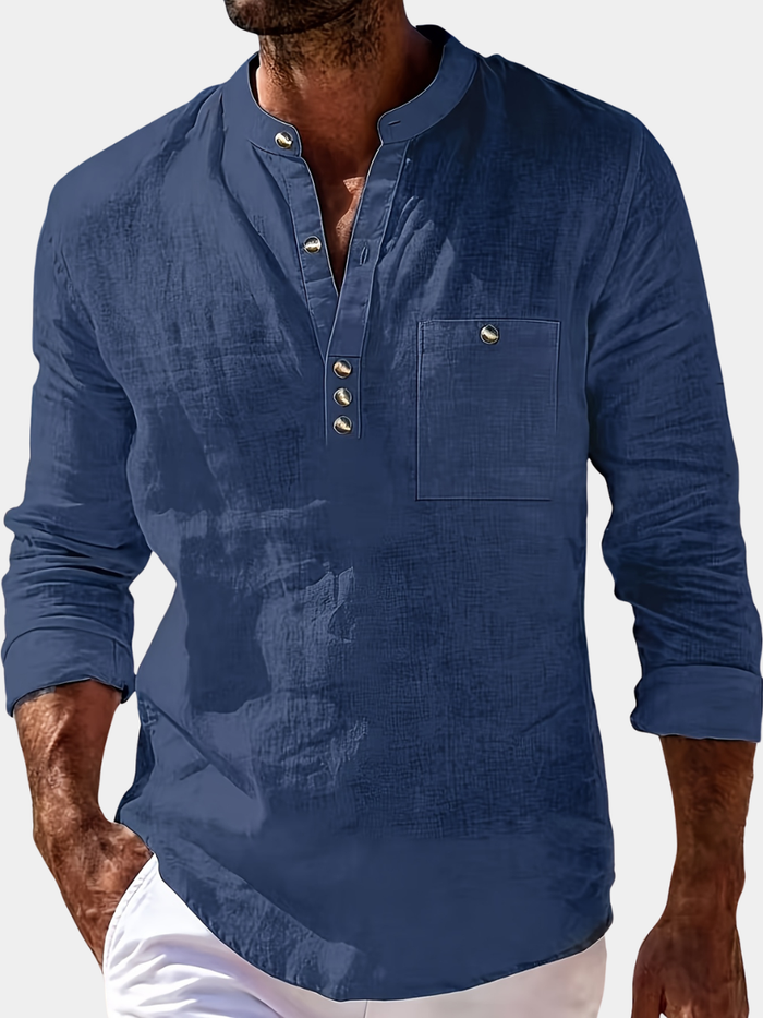 Chemise ample à col officier pour homme