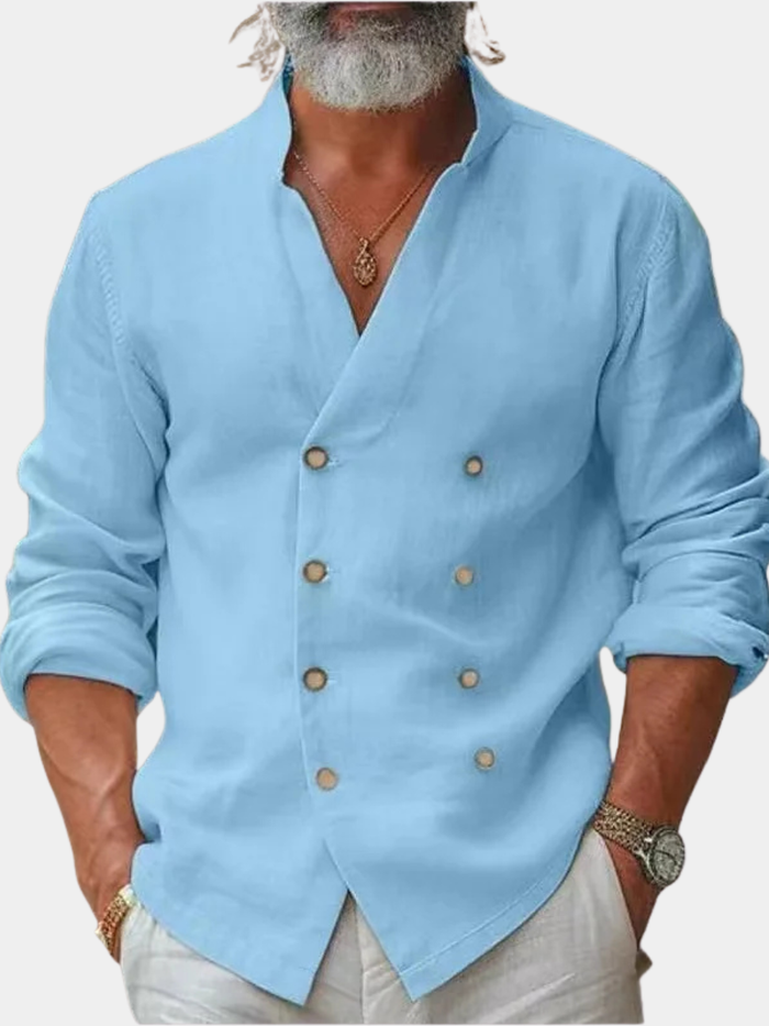 Chemise à double boutonnage pour homme