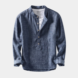 RELAXED STAND COLLAR SHIRT FOR MEN