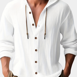 HOODED LINEN SHIRT FOR MEN