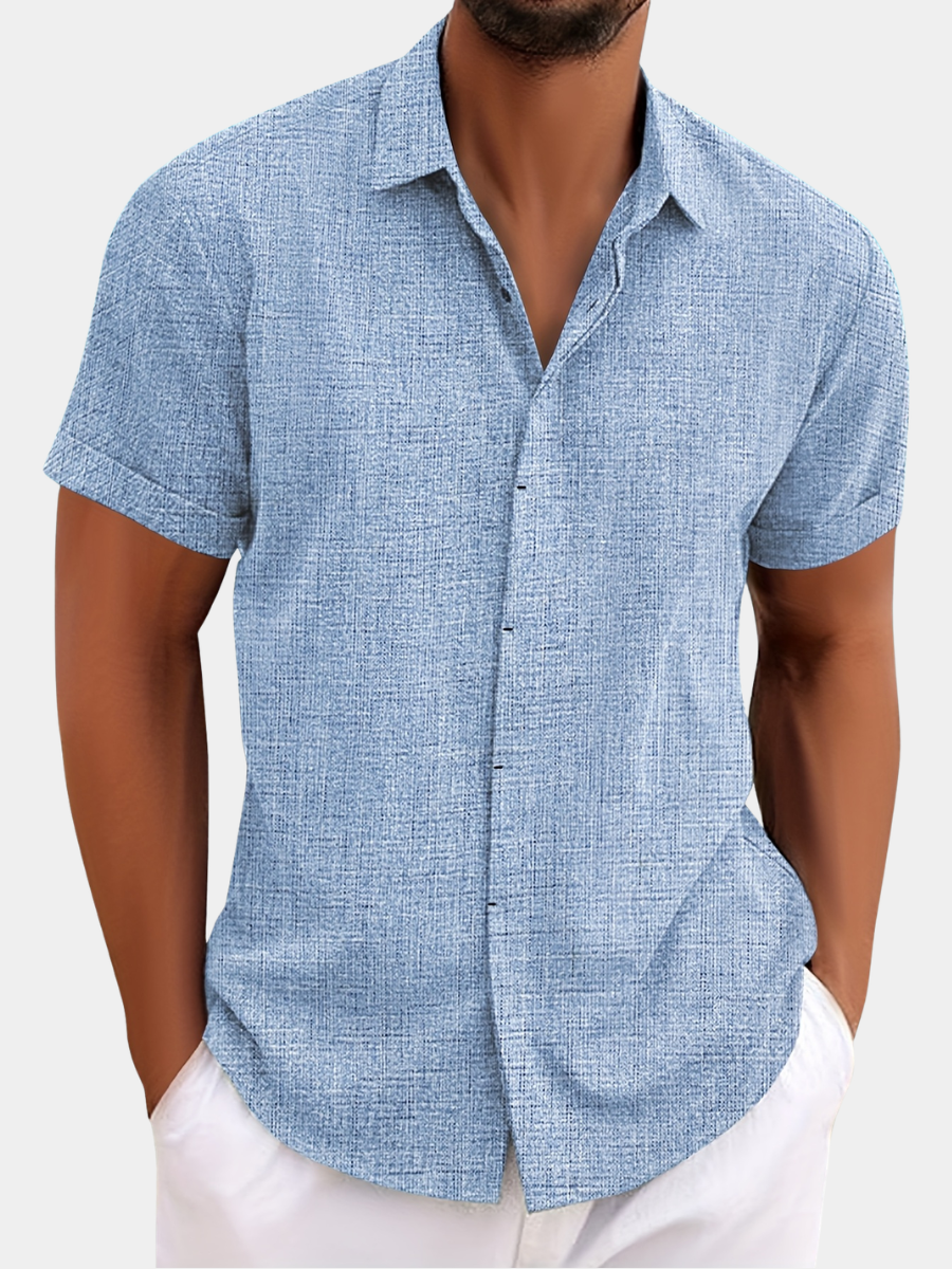 LINEN LAPEL SHIRT FOR MEN