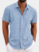 LINEN LAPEL SHIRT FOR MEN