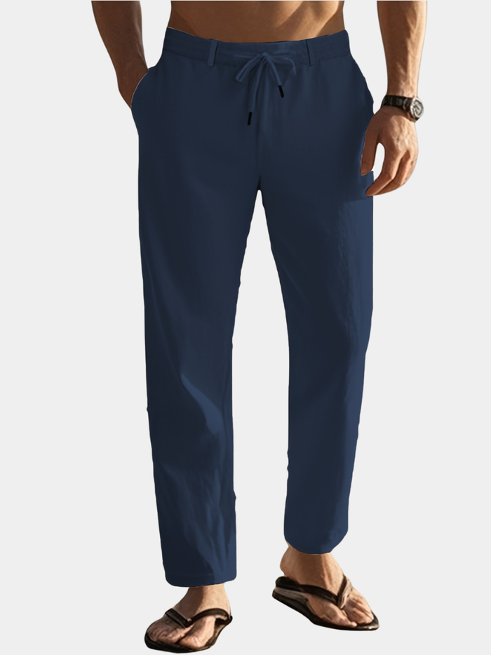 LINEN DRAWSTRING TROUSERS FOR MEN