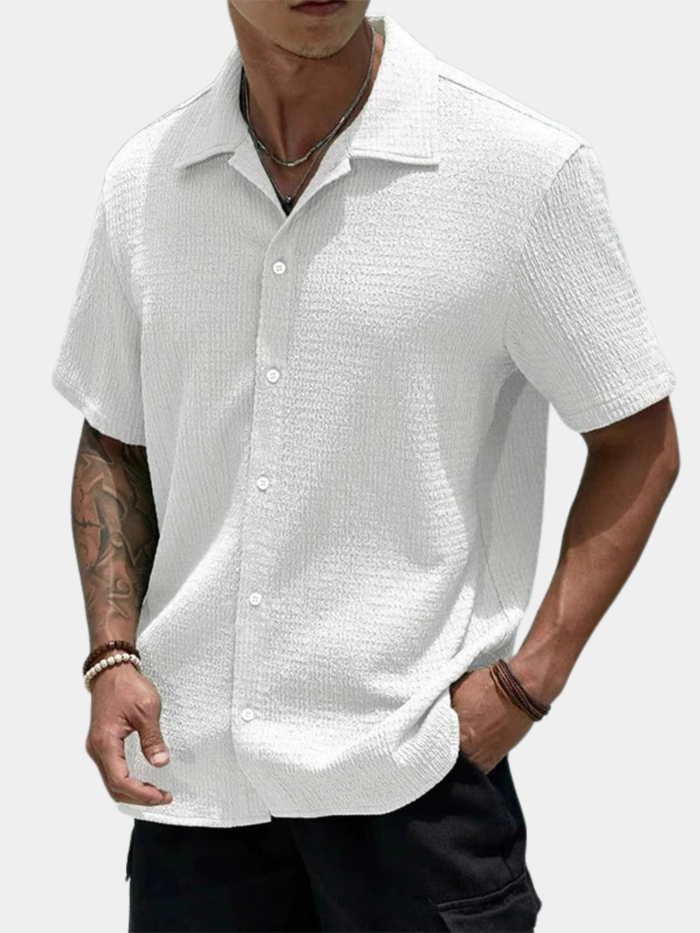 TEXTURED CUBAN SHIRT FOR MEN