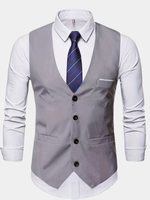 COLLARLESS POLYESTER VEST FOR MEN