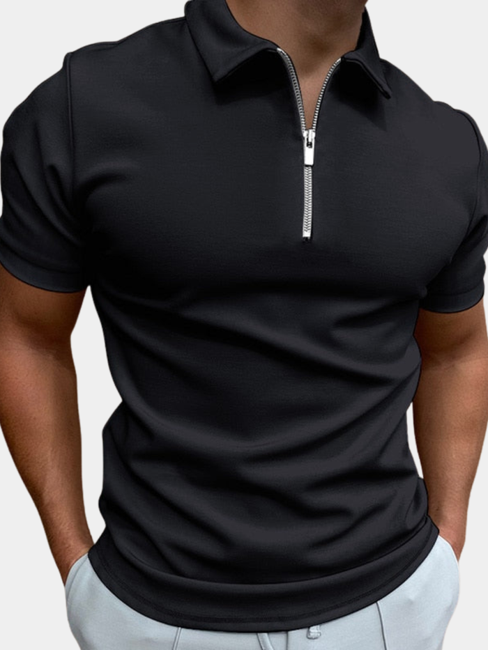 Polo à col zippé pour homme