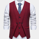 V NECK BUTTON VEST FOR MEN
