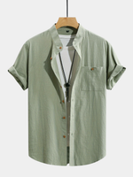 CREW NECK BUTTON SHIRT FOR MEN