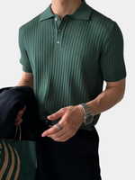 TEXTURED COTTON POLO FOR MEN