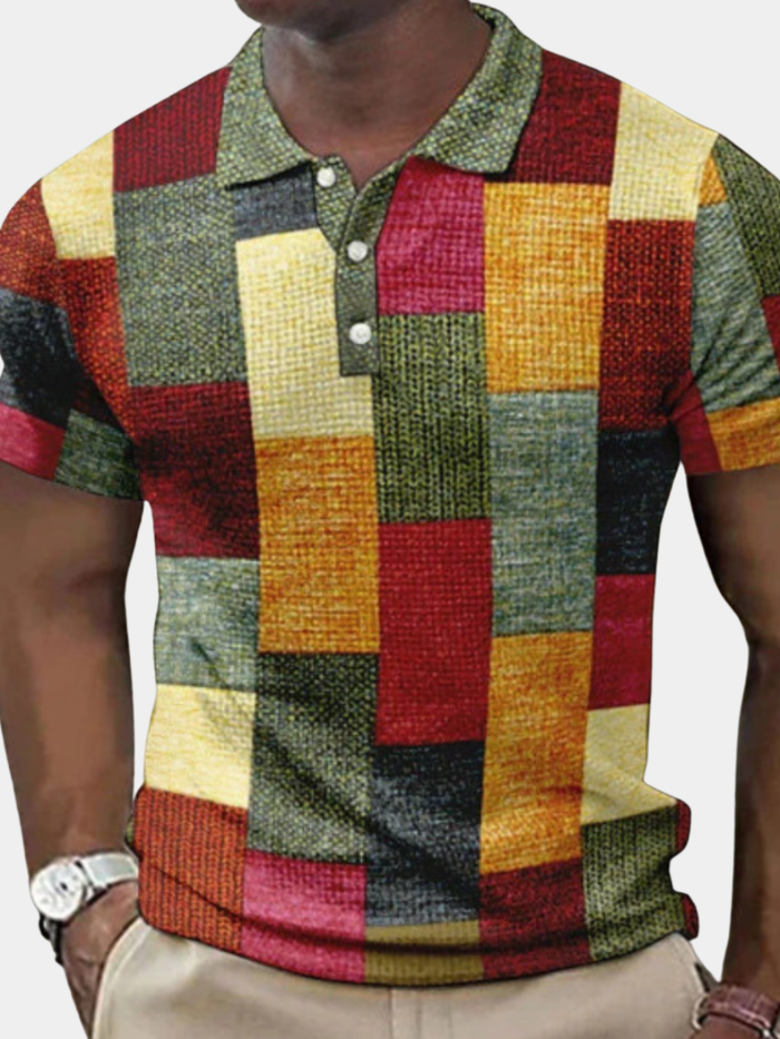 PATCHWORK POLO SHIRT FOR MEN