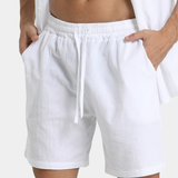 LINEN DRAWSTRING LOOSE SHORTS FOR MEN