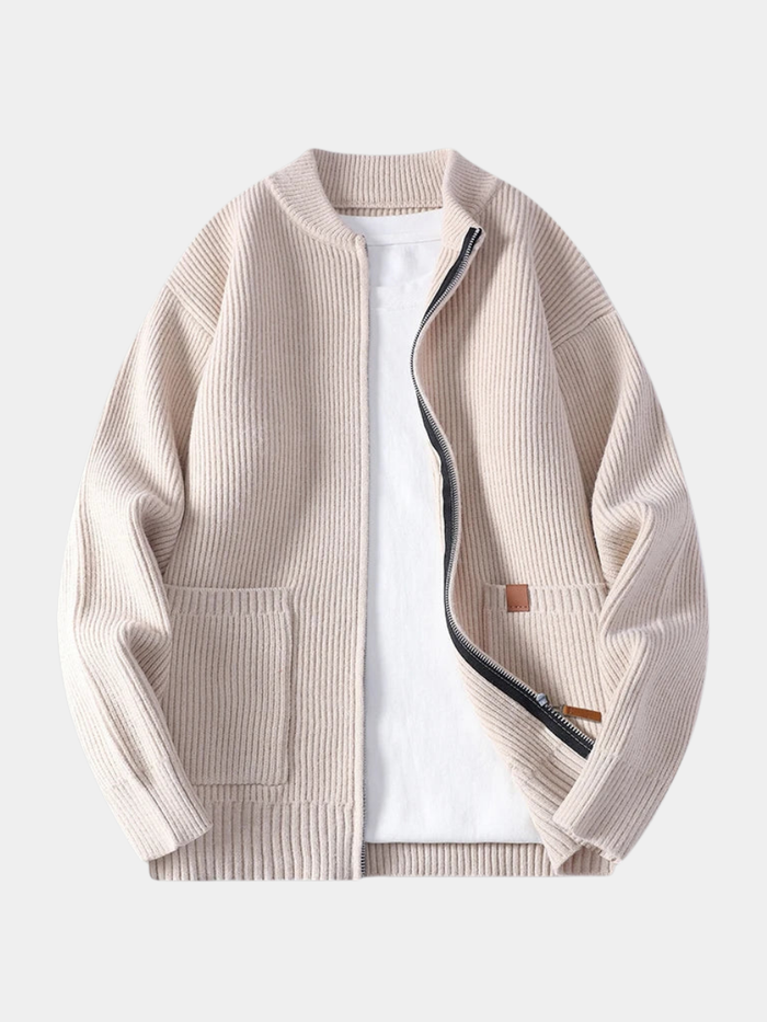 RIBBED KNIT JACKET FOR MEN