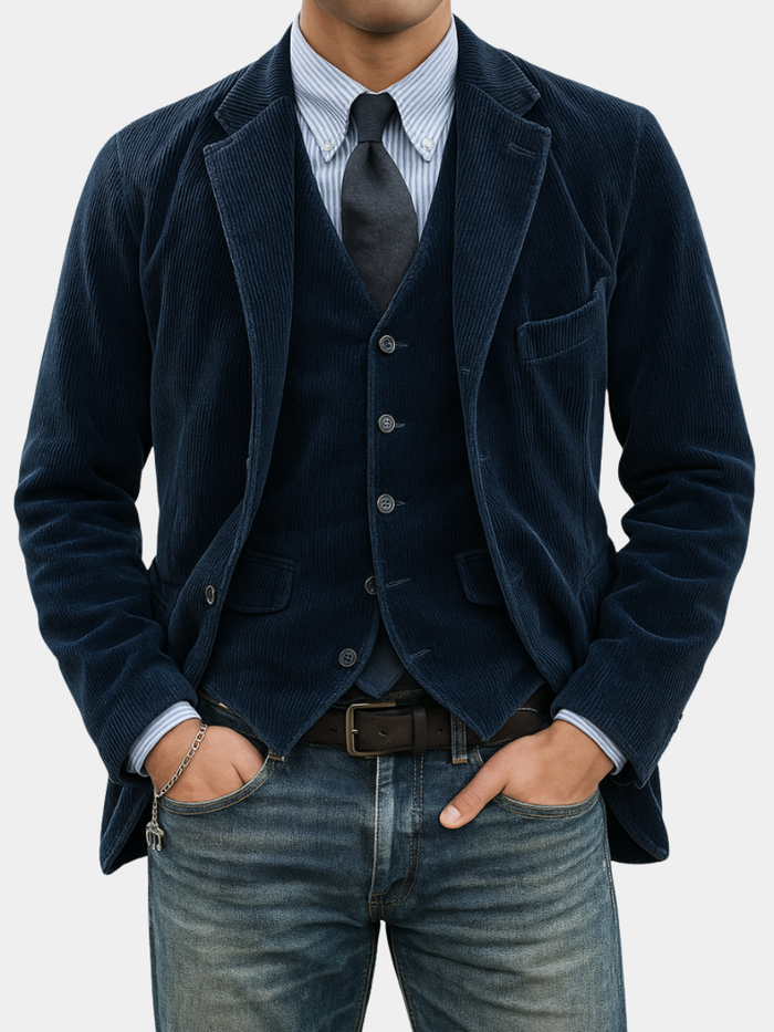 Ensemble 2 pièces en velours pour homme