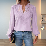 Thérèse | Blouse à empiècement ajouré et manches ballon