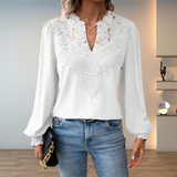 Thérèse | Blouse à empiècement ajouré et manches ballon