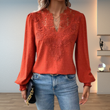 Thérèse | Blouse à empiècement ajouré et manches ballon