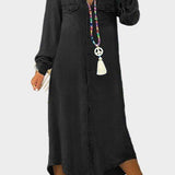 Robe Longue en Jean Tissé Boutonnée