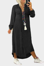 Robe Longue en Jean Tissé Boutonnée