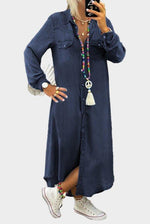 Robe Longue en Jean Tissé Boutonnée