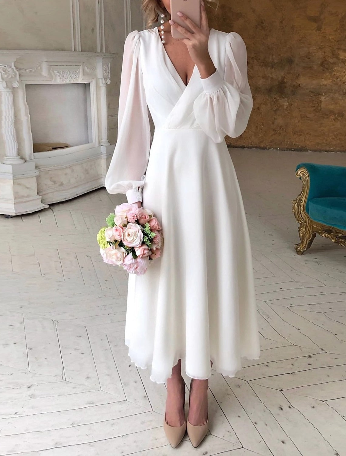 Clarisse | Robe de mariée blanche Blanc, photo studio