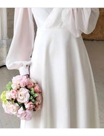 Clarisse | Robe de mariée cache-cœur à manches bouffantes