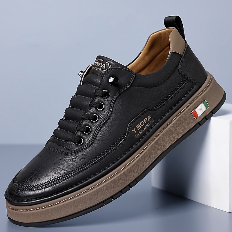 CUSHIONED LEATHER SNEAKERS FOR MEN