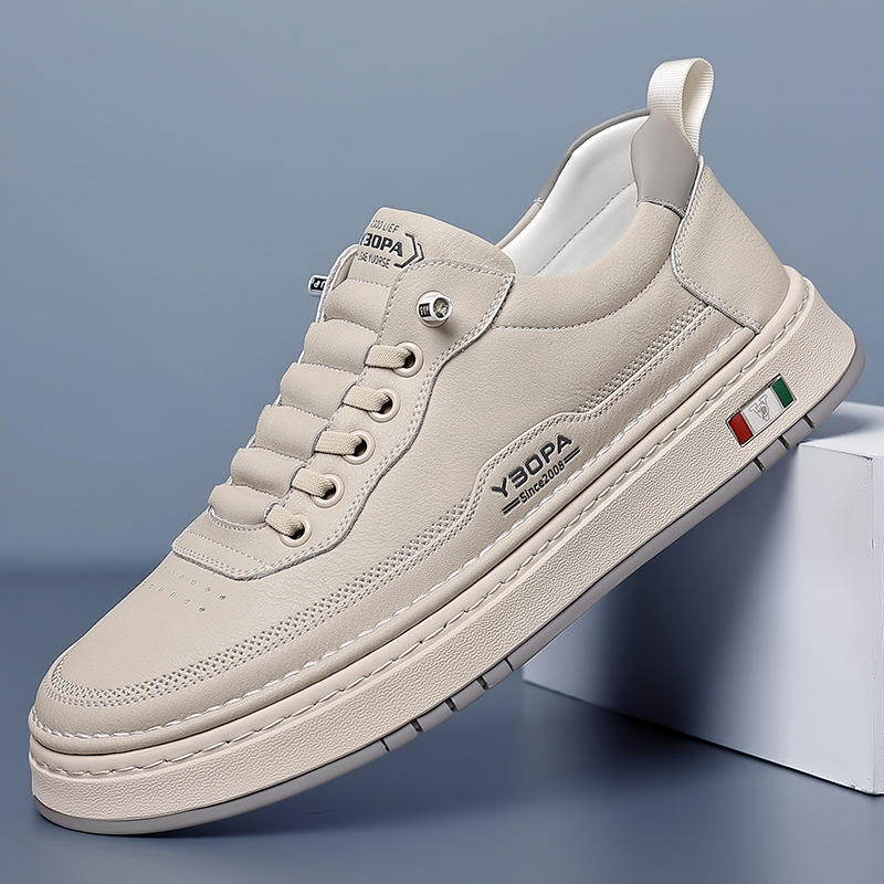 CUSHIONED LEATHER SNEAKERS FOR MEN